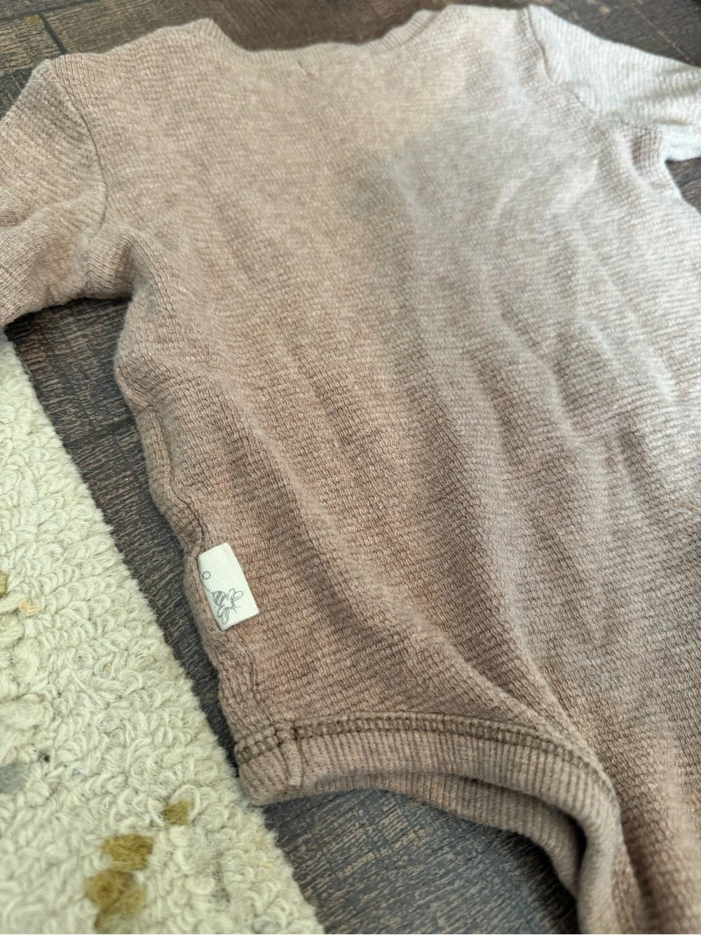 Burt’s Bees Baby Organic Waffle Knit 2 Piece Set Brown Tan 0-3M